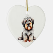 Personalisiert Briard Puppy Keramik Ornament (Rechts)