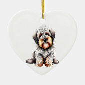 Personalisiert Briard Puppy Keramik Ornament (Vorne)