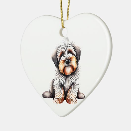 Personalisiert Briard Puppy Keramik Ornament (Links)