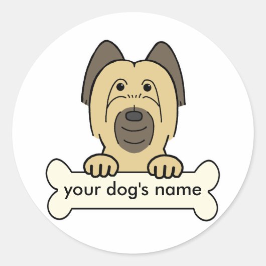 Personalisiert Briard Runder Aufkleber (Vorderseite)