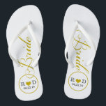 Personalisiert Bridal (Gold) Badesandalen<br><div class="desc">Spaß,  maßgeschneiderte Hochzeitskippen</div>
