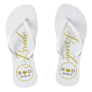 Personalisiert Bridal (Gold) Badesandalen