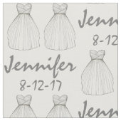 Personalisiert Bride Brautparty Wedding Gown Stoff (Nahaufnahme)