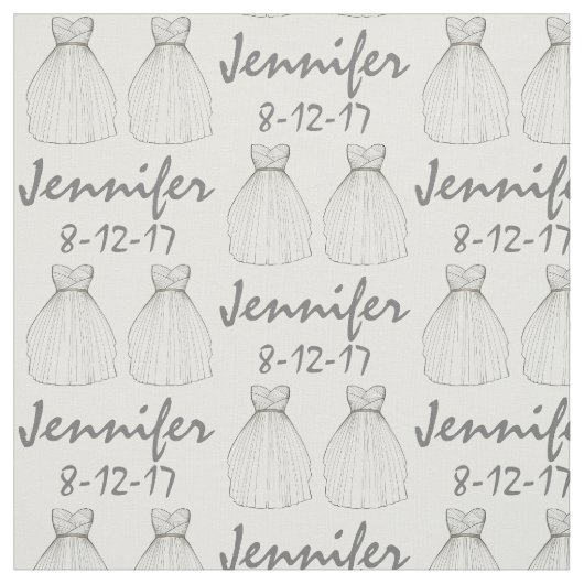 Personalisiert Bride Brautparty Wedding Gown Stoff (Muster)