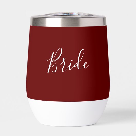 Personalisiert Bride Burgundy Script Simple Weddin (Vorderseite)