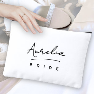 Personalisiert Bride Monogram Moderne neutrale Min Zubehörtasche