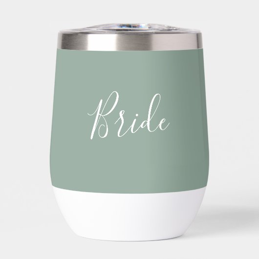 Personalisiert Bride Sage Green Simple Wedding (Vorderseite)