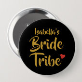 Personalisiert Bride Tribe Red Heart Button (Vorne & Hinten)