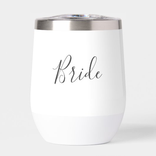 Personalisiert Bride White Script Einfache Hochzei (Vorderseite)