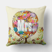 Personalisiert Brides Coral und Aqua Blume Tree Kissen (Rückseite)