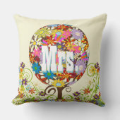 Personalisiert Brides Coral und Aqua Blume Tree Kissen (Vorderseite)