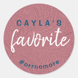 Personalisiert Bride's Lieblings-Rose Gold Blue Ge Runder Aufkleber