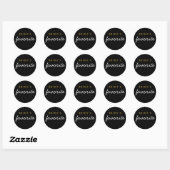 Personalisiert Bride's Lieblingsticker Black Gold Runder Aufkleber (Blatt)