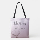 Personalisiert Bridesmaid Beach Tote Bag Tasche (Rückseite)