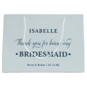 Personalisiert Bridesmaid Blue Vielen Dank Große Geschenktüte (Vorderseite)