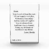 Personalisiert Bridesmaid Fotoblock (Vorderseite)