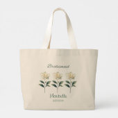 Personalisiert Bridesmaid Gardenia Tote Bag Jumbo Stoffbeutel (Rückseite)