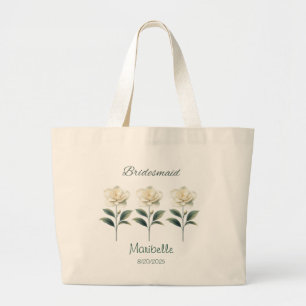 Personalisiert Bridesmaid Gardenia Tote Bag Jumbo Stoffbeutel