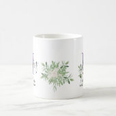 Personalisiert Bridesmaid Lila Erstname Floral Kaffeetasse (Mittel)