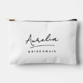 Personalisiert Bridesmaid Monogram Modern Minimali Zubehörtasche (Vorderseite)