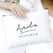 Personalisiert Bridesmaid Monogram Modern Minimali Zubehörtasche