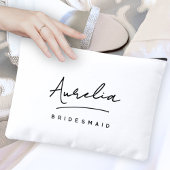 Personalisiert Bridesmaid Monogram Modern Minimali Zubehörtasche