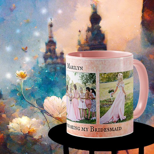 Personalisiert Bridesmaid Vielen Dank Foto Tasse