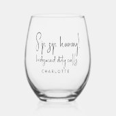 Personalisiert Bridesmaid Weinglas Ohne Stiel (Vorderseite)