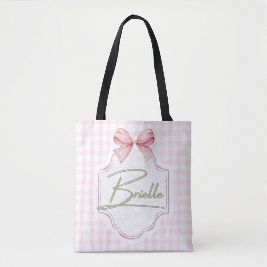 Personalisiert Brielle Baby Girl Kinderzimmer Bow& Tasche (Vorderseite)