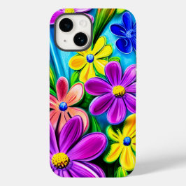 Personalisiert Bright farbenfrohe Daisy Blume Case-Mate iPhone 14 Hülle