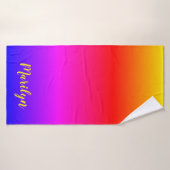 Personalisiert Bright Rainbow Ombre Badehandtuch (Badehandtuch)