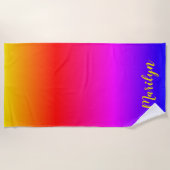 Personalisiert Bright Rainbow Ombre Strandtuch (Vorderseite)