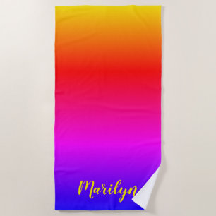 Personalisiert Bright Rainbow Ombre Strandtuch