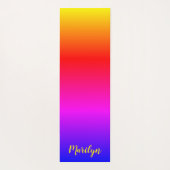 Personalisiert Bright Rainbow Ombre Yogamatte (Rückseite)