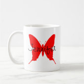 Personalisiert Bright Red Butterfly Kaffeetasse (Links)