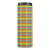 Personalisiert-Bright-Sommer-Karos Thermosbecher (Rückseite)