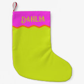 Personalisiert Bright Wavy Pink Green Orange Kleiner Weihnachtsstrumpf (Vorderseite)