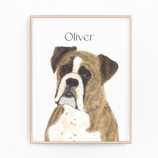 Personalisiert Brindle Boxer Dog Fotodruck