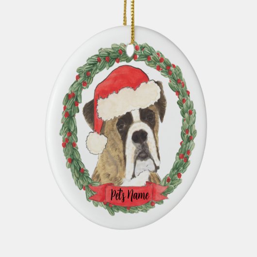 Personalisiert Brindle Boxer Keramik Ornament (Rechts)