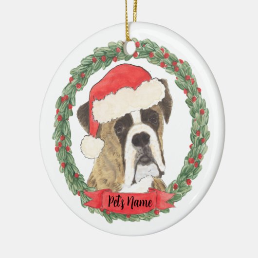 Personalisiert Brindle Boxer Keramik Ornament (Links)