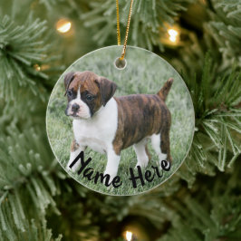 Personalisiert Brindle Boxer Weihnachtsdekoration Keramik Ornament