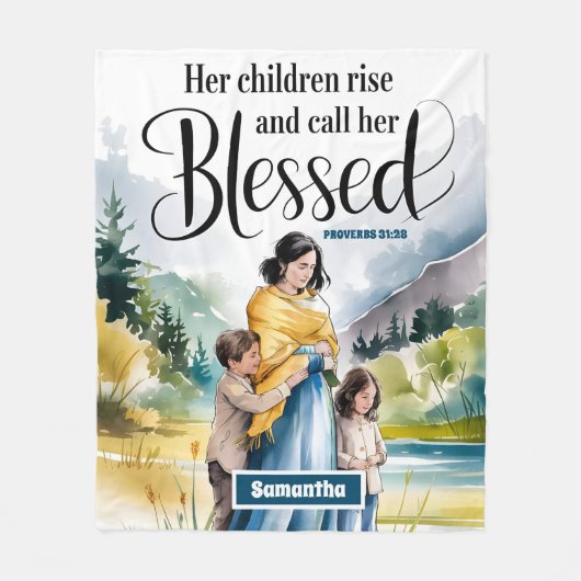 Personalisiert bringen ihre Kinder Christliche Fra Fleecedecke (Vorderseite)