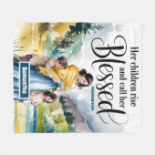 Personalisiert bringen ihre Kinder Christliche Fra Fleecedecke (Vorderseite (Horizontal))