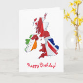 PERSONALISIERT BRITISH ISLES BIRTHDAY CARD KARTE (Gelbe Blume)