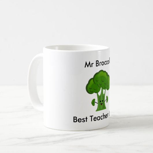 Personalisiert, Broccoli, der beste Lehrer aller Z Kaffeetasse (Vorderseite Links)