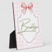 Personalisiert Brooklyn Baby Girl Kinderzimmer Bow Fotoplatte (Seite)