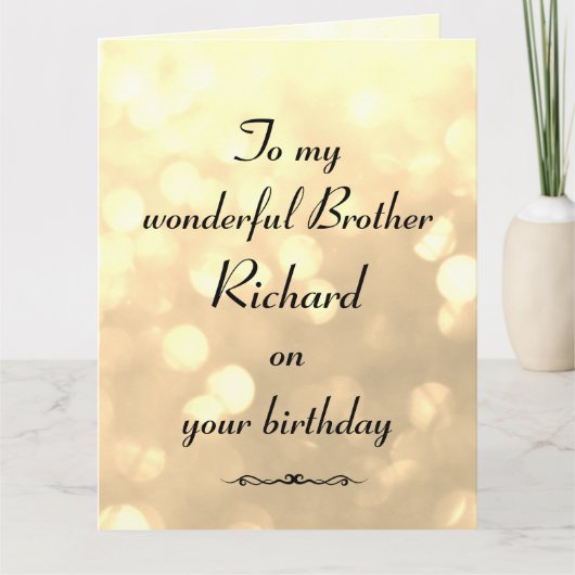Personalisiert Brother Birthday Karte (Vorderseite)