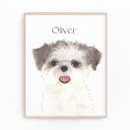 Personalisiert Brown and White Shih Tzu Art Fotodruck