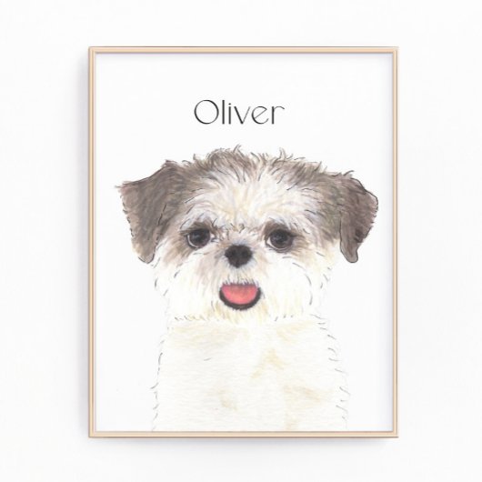 Personalisiert Brown and White Shih Tzu Art Fotodruck