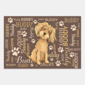 Personalisiert Brown Dog Geschenkpapier Set (Vorderseite 3)
